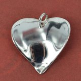 Sterling Silver Pendant Twist Heart heavy 21mm-findings-Beadthemup