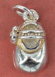 Sterling Silver Pendant Baby Shoe 9x13mm 1 pack-findings-Beadthemup