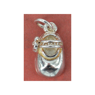 Sterling Silver Pendant Baby Shoe 9x13mm 1 pack