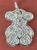 Sterling Silver Pendant CZ Teddy 14mm 1 pack-findings-Beadthemup
