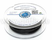 Waxed Cotton Cord Black 1.0mm 20m-stringing-Beadthemup