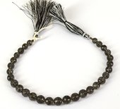 Black Rutile Quartz Faceted Round Grad strand-beads incl pearls-Beadthemup