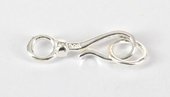 Sterling Silver 24mm hook clasp 2 pack-findings-Beadthemup