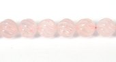 Rose Quartz Carved Round 12mm EACH BEAD-beads incl pearls-Beadthemup