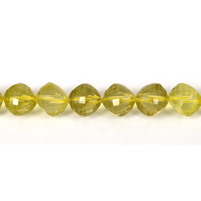Lemon Quartz Faceted S/Drill Cube 12mm EACH BEAD