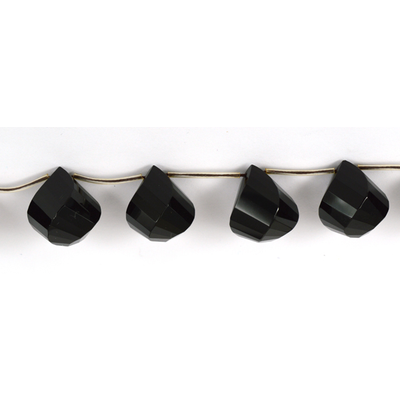 Onyx Faceted Twist Teardrop 17x20mm PAIR