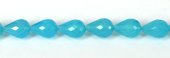 Chalcedony Faceted Teardrop 10x14mm PAIR-beads incl pearls-Beadthemup
