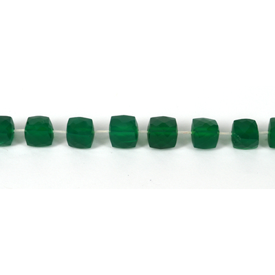 Green Onyx Faceted Cube approx 8mm EACH
