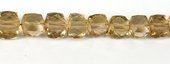 Champagne Quartz Faceted Cube approx 7mm EACH BEAD-beads incl pearls-Beadthemup