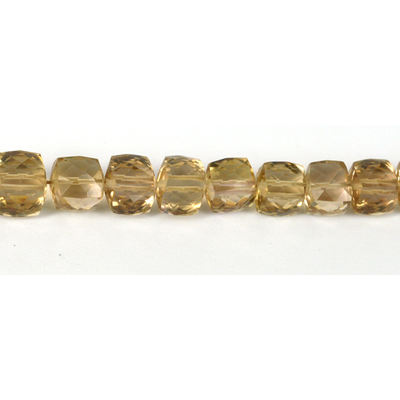 Champagne Quartz Faceted Cube approx 7mm EAC