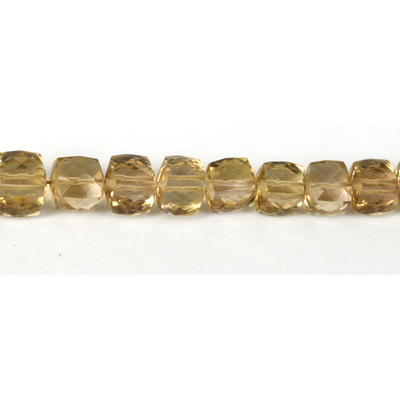 Champagne Quartz Faceted Cube approx 7mm EACH BEAD
