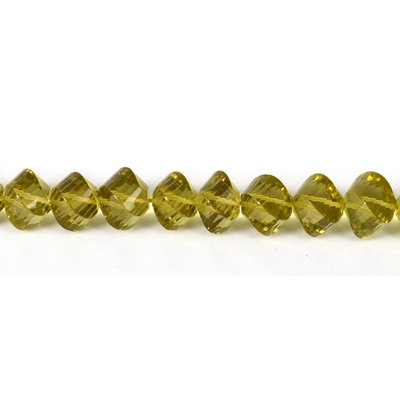 Lemon Quartz Faceted twist 10x12mm EACH BEAD