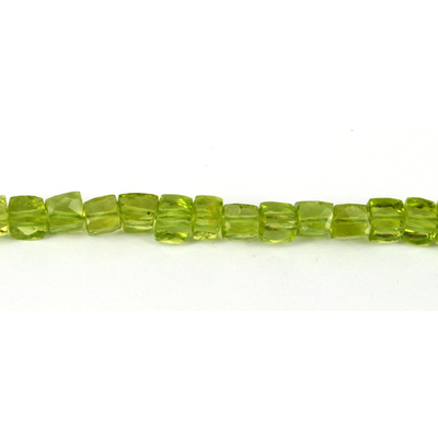 Peridot Faceted Cube approx 4mm EACH