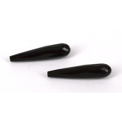 Onyx Faceted Briolette 7x30mm per PAIR