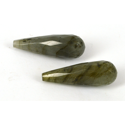 Labradorite A+ Faceted Briolette 10x30mm per PAIR