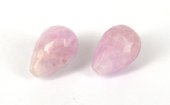 Kunzite Faceted Briolette 10x15mm per PAIR-beads incl pearls-Beadthemup
