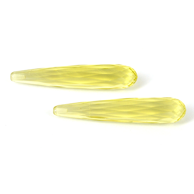 Lemon Quartz Faceted Briolette 8x40mm PAIR