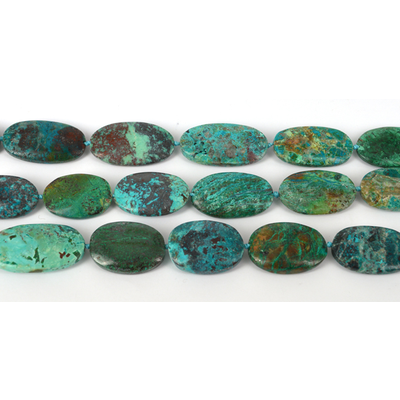 Chrysocolla Polished Flat nugget approx 38x24mm EACH Bead