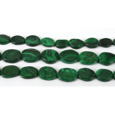 Malachite Natural Flat nugget 20x16mm beads per strand 22
