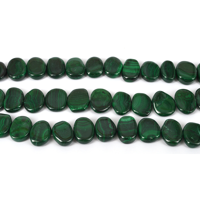 Malachite Natural Flat s/drill nugget 16x20m