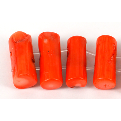 Coral Orange 2 hole 22x8mm EACH