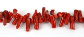 LAST STRANDS Coral Red top drill stick app 20mm srand-beads incl pearls-Beadthemup