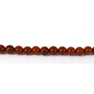 Red Jasper Natural Polished Round 6mm strand