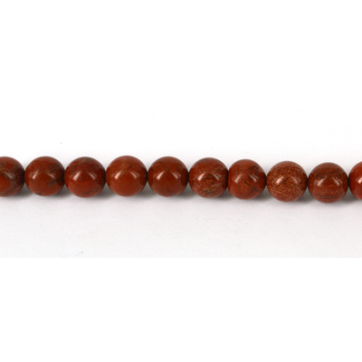 Red Jasper Natural Polished Round 8mm strand