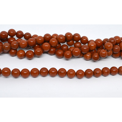 Red Jasper Natural Polished Round 8mm strand 44 beads