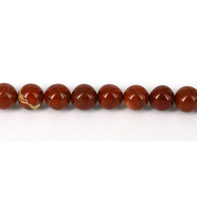 Red Jasper Natural Polished Round 10mm strand